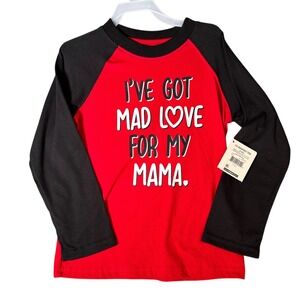 Kids Valentine Graphic Tee Red Black I've Got Mad Love For My Mama 5T